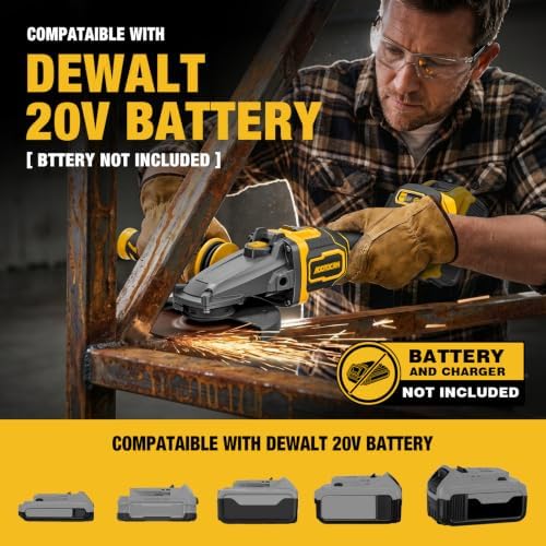 Flathead Angle Grinder for DeWalt 20V MAX Battery (Tool Only)