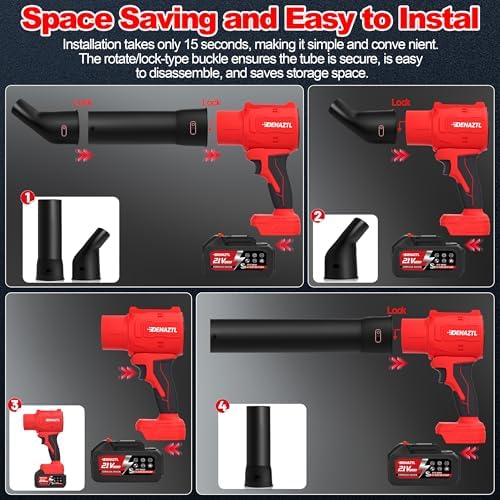 Leaf Blower Cordless with 2 X 4.0Ah Batteries and Charger for Yard Leaves