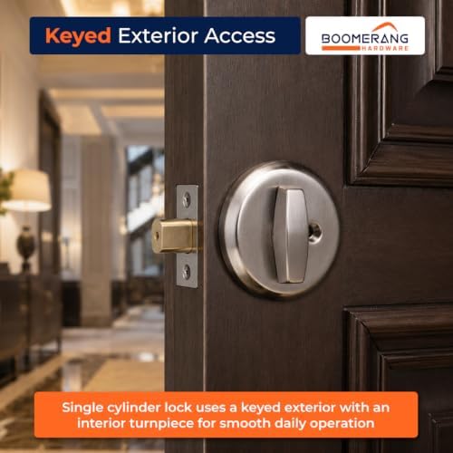 Boomerang DB7431 Heavy-Duty Designer Commercial Deadbolt Lock, 6-Pin