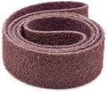 Red Label Abrasives 2 X 42 Inch Non Woven Surface Conditioning Sanding Belts for Knife Makers and Metal Fabricators - Maroon Medium Grit Sand Paper- 3 Pack