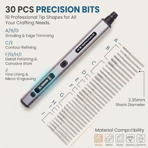 ARROWMAX Engraving Pen for Metal Wood Glass Plastic with OLED, 30000 RPM