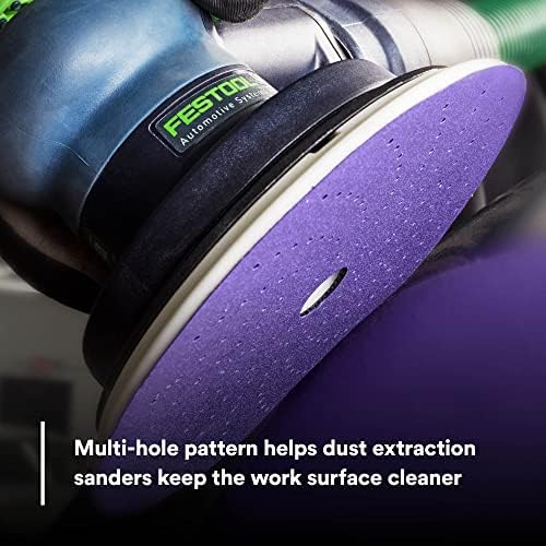 3M Cubitron, Hookit Clean Sanding Abrasive Disc 31483, 6 in, 320+ Grade, Count of 50 Discs, Virtually Dust-Free, Long Lasting, Multi-Hole Pattern, Feather Edging, Stock Removal (Pack of 4)