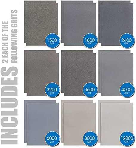 Micro-Mesh 19 Piece Woodworkers Pack with 18 Abrasive 3 Inch by 6 Inch Sheets and a Foam Sanding Block