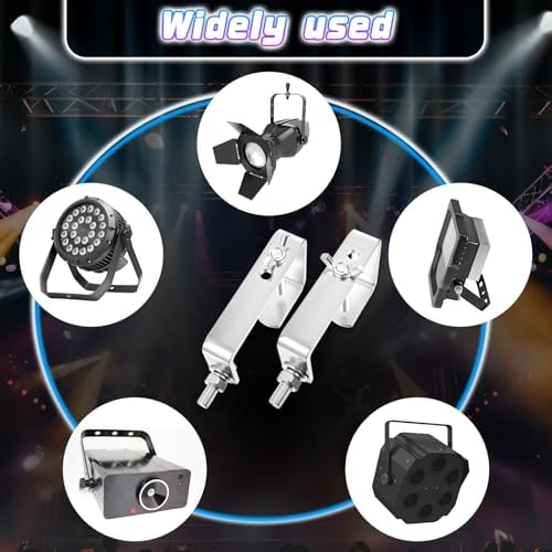 Zonon 8 Pack Square Tube Truss Clamp Hook, Heavy Duty Stage Light Clamp for Square Truss 40-60mm OD, Galvanized Iron DJ Light Holder for Moving Head Par Spotlight, 88 Lbs / 40kg Load (Silver)