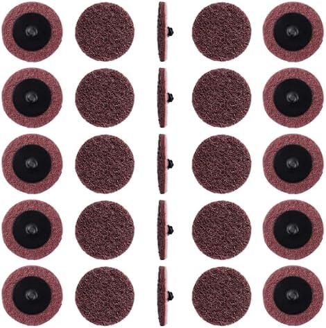 25 PCS Sanding Discs 2 Inch Quick Change Disc with 1/4" Shank Holder Snap-On Grinding Disc for Die Grinder Sanding Disc Medium Surface Conditioning Discs for Burr Finish Rust Paint Removal