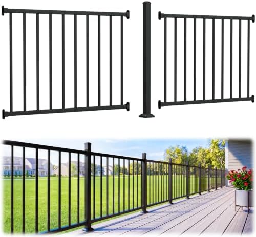 36in H x 8ft W Modular Aluminum Porch and Deck Railing Kit