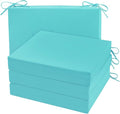 Cozyide Outdoor Chair Cushions, Waterproof Patio Seat Cushions with Adjustable Straps, Square Corner Patio Chair Cushions for Garden, Teal, 18.5x16x3 Inch (Pack of 4)