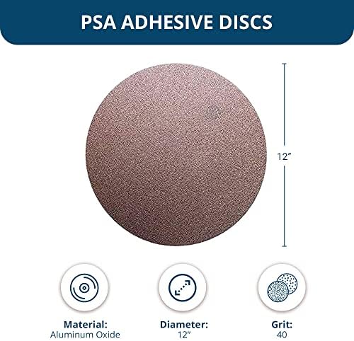 Benchmark Abrasives PSA No Hole 12 Inch Sanding Discs Adhesive Back with Aluminum Oxide Grains Automotive Orbital Sander Sandpaper - 12 Inch Sanding Disc - Surface Blending (10 Pack), 40 Grit
