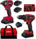 20V Cordless Drill & Impact Driver Combo Kit, 2-Tool Power Tool Set, Fast Charger, 69-Pcs Bit Accessory Set & Tool Bag, Electric Power Tools for DIY & Construction