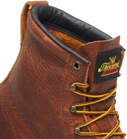 Thorogood American Heritage 6" Steel Safety Moc Toe Work Boot for Men, Durable Leather, Slip-Resistant Outsole, ASTM Rated