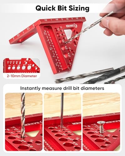 Saker 3D Multi-Angle Measuring Square Tool, Aluminum Alloy Carpenter Square