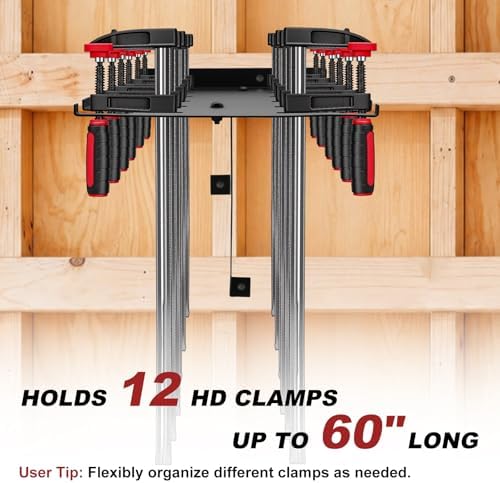 2-in-1 Pipe & Parallel Clamp Rack Organizer, Wall Mounted Clamp Storage