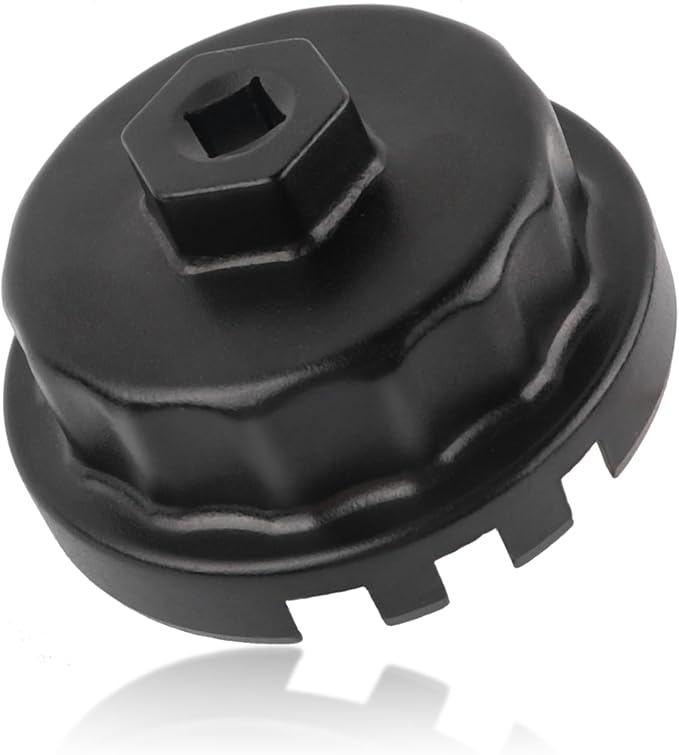Salior 64mm Oil Filter Wrench,Aluminum Alloy Quickly Oil Filter Removal Tool Compatible with Lexus Toyota Tundra RAV4 Sienna 2.5L to 5.7L Engines Oil Filter Socket (Black)