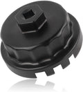 Salior 64mm Oil Filter Wrench,Aluminum Alloy Quickly Oil Filter Removal Tool Compatible with Lexus Toyota Tundra RAV4 Sienna 2.5L to 5.7L Engines Oil Filter Socket (Black)