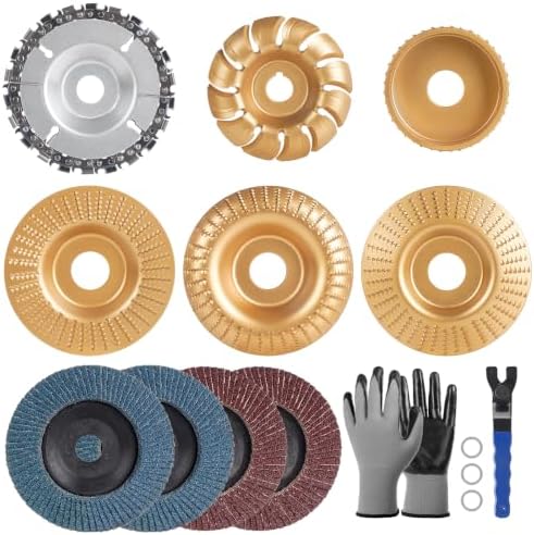15PCS Wood Carving Disc Set for 4" or 4 1/2" Angle Grinder