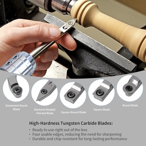 RUITOOL Wood Lathe Tools Set with Carbide Lathe Tools and Bowl Sander