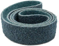 Red Label Abrasives 2 X 42 Inch Non Woven Surface Conditioning Sanding Belts for Knife Makers and Metal Fabricators - Blue Fine Grit Sand Paper - 3 Pack