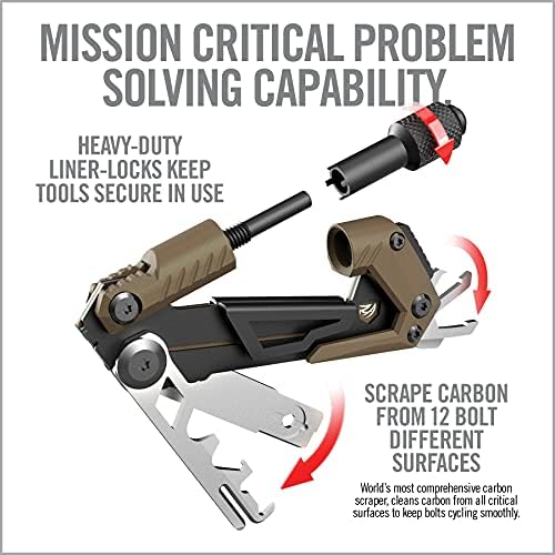 Real Avid Gun Multi Tool CORE: Tactical Rifle Tool & EDC Tools, Gun Accessories & Utility Tool Kit for Gun Maintenance, Includes Carbon Removal Tool & Front Sight Adjuster, 15