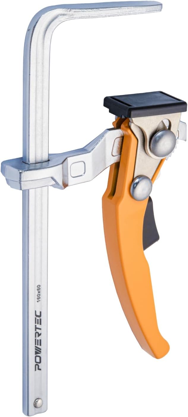 POWERTEC 71408 Quick Release Ratcheting Table Clamp for MFT and Guide Rail System, 7” (178mm)