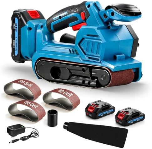 3"x18" Cordless Belt Sander Kit - 2 * 2.0Ah Batteries & Charger