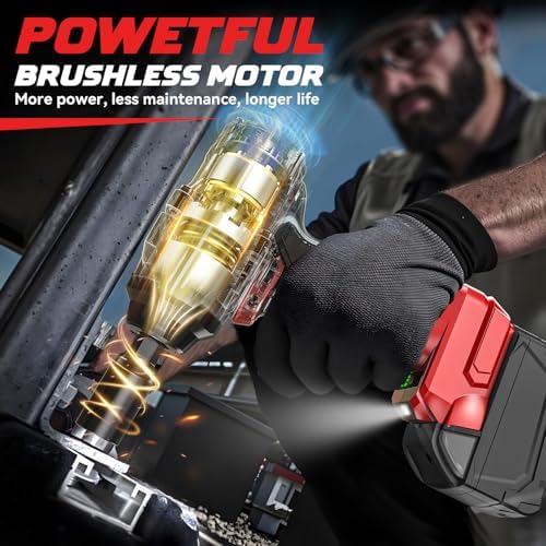 DIYtoolifz Cordless Impact Wrench 1/2” Compatible with Milwaukee 18v Battery(Bare Tool), 1000FT-LBS High Torque Impact Driver, Electric Impact Gun with LED Light, Variable Speeds, 4-Speed Control