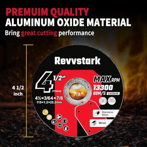 55 PCS 4 1/2 Inch Cut Off Wheel for Metal & Stainless Steel 7/8"