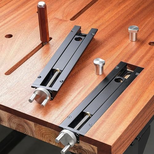 Bench Tail Vise, Adjustable Heavy Duty Bench Vise, Inertia Tail Vice Clamp, Woodworking Carpenter Fixture, Portable Table Vise for Workbench Home Workshop DIY Craft Use