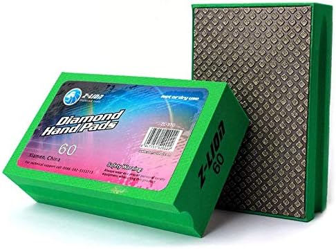 Z-Lion Electroplated Diamond Hand Polishing Pad Foam Back for Granite Marble Stone Glass Ceramic (60#)