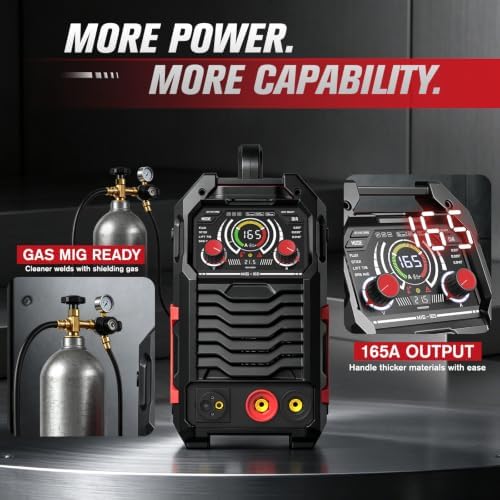 165A MIG Welder 110V/220V [Large LED Display] 4in1 Welding Machine