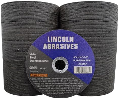 400 Pc 6" x 1/16" x 7/8" Cut-Off Wheels Lincoln Abrasives Metal & Stainless Steel