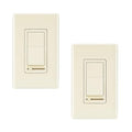 CLOUDY BAY in Wall Dimmer Switch for LED Light/CFL/Incandescent,3-Way Single Pole Dimmable Slide,600W max Incandescent,150W max Dimmable LED/CFL, Cover Plate Included,Almond,2 Pack