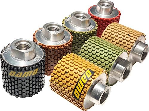 DAMO 2” Wet Diamond Polishing Drum Wheels, Set of 7 - for Granite, Marble, and Concrete Undermount Sinks and Countertops