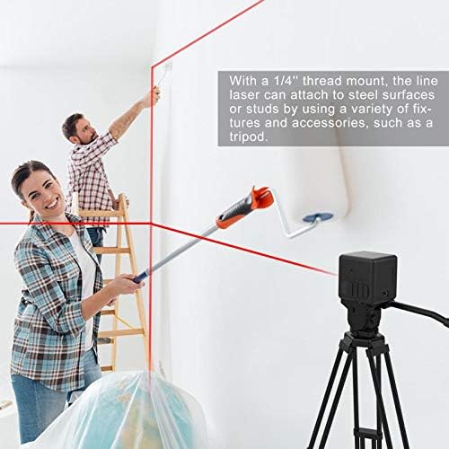 Laser Level, RockSeed Cross Line Laser with Self-Leveling, Vertical and Horizontal Line, Rotatable 360 Degree, Carrying Pouch, Battery Included (Red Laser, 2-Line)