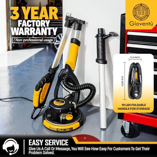 Electric Drywall sander with Vacuum, NSK Bearing& 26' Cord for Ceiling&Wall