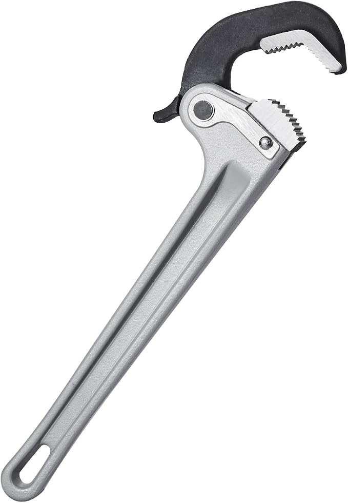 VEVOR Pipe Wrench, 14" Aluminum Straight Pipe Wrench, Automatic Jaw Adjustment, Adjustable Plumbing Wrench, Easy to Carry, Ergonomic Handle, Hangable Design, for Water Pipes, Automotive Repairs