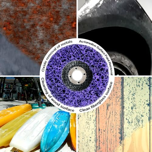 Paint Stripping Discs 12-Pack, 4" Purple Angle Grinder Disc for Paint, Rust, and Adhesive Removal, Strip Disc for Metal and Wood