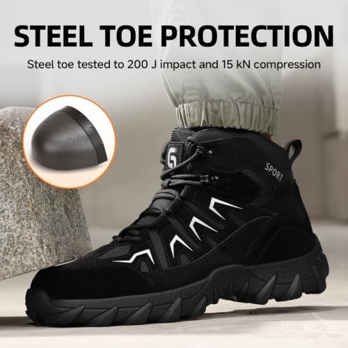 Steel Toe Boots for Men Work Indestructible Safety Boots