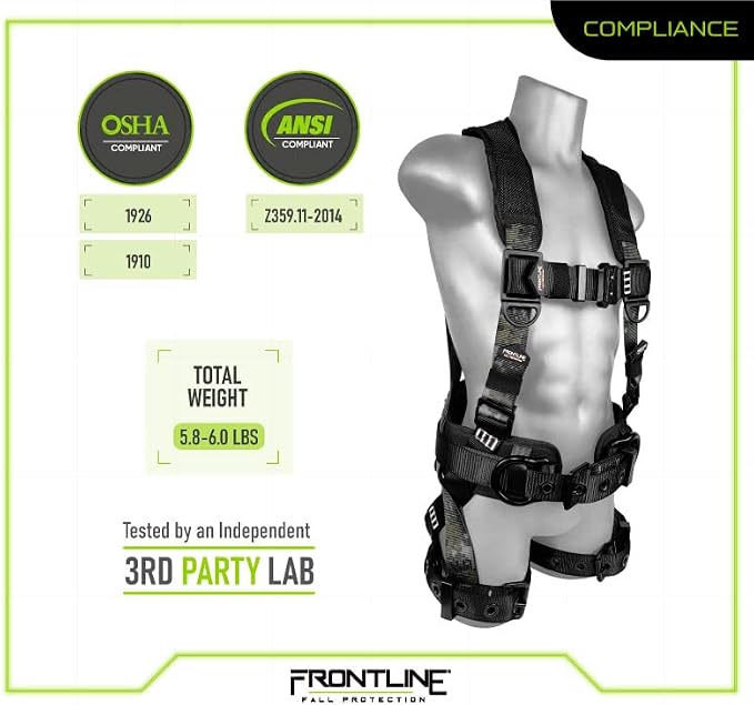 Frontline Full Body Harness | Suspension Trauma Straps| OSHA & ANSI Compliant