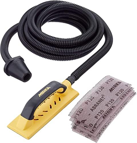 Mirka Handy Drywall Sanding Block Kit, 13 ft Hose, 5 Abranet Sheets, 3x9 In