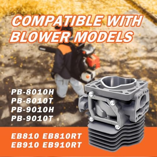 Piston and Cylinder Kit for Echo pb8010t pb-8010 pb9010t pb9010h pb9010 pb-9010 pb8010 Backpack Blower Replace P100006300 P100012460 P100008020 P100008021（no Crankshaft）