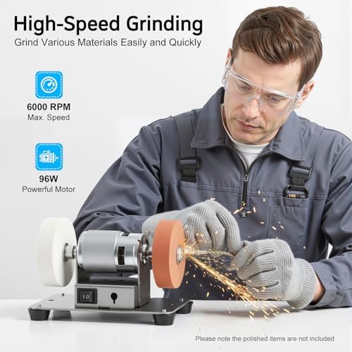 3-In-1 Mini Belt Sander - 15 Degree Knife Sharpener Electric Bench Grinder Sanding Machine, 7 Adjustable Speed Buffer Polisher for Metal Wood DIY Handcraft, Tool & Knife Sharpening (Plus Kit)