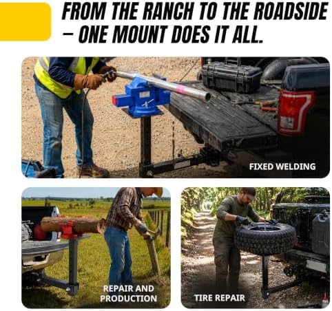 MaxxHaul Hitch Mount Vise Plate Holder Heavy‑Duty 2 Inch Receiver Workbench Mount Portable Vise and Tool Platform for Trucks SUVs and RVs Alloy Steel Construction (80356)