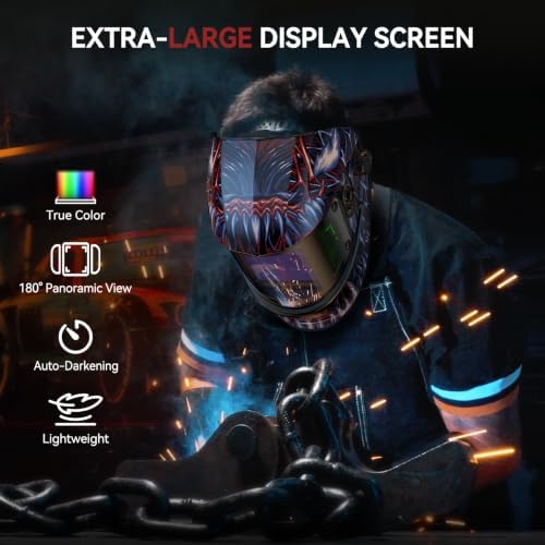 ARCCAPTAIN Welding Hood, 180° Panoramic View Auto Darkening Welding Helmet (LY800Js-VL)