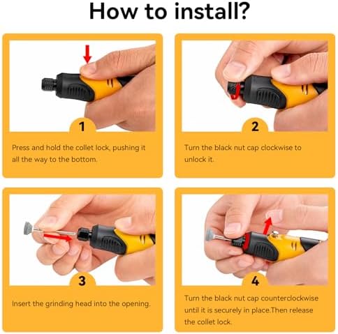 Cordless Rotary Tool - 3.6V Mini Rotary Tool for Resin 3D Prints with 58 Attachments – Compact Sanding, Polishing & Drilling Kit for Cured Resin Models, Etching, Engraving, DIY Crafts