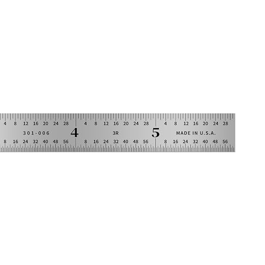 PEC Tools Made in USA Machinist Rule, 6" Rigid Steel Rule (3 Pack), Satin Chrome Finish, Markings 1/32", 1/64", 1/10", 1/50" for Professionals