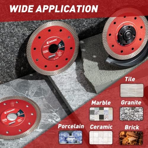 EZARC 5 Inch Super Thin Diamond Tile Blade, 7/8"-20mm-5/8 Arbor, 2-Pack