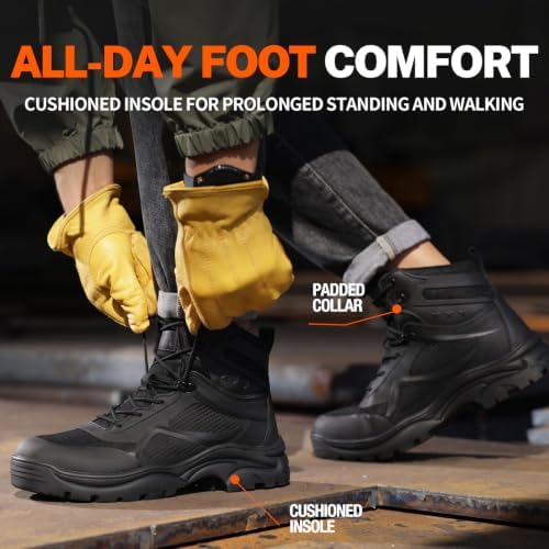 Steel Toe Boots for Men Work Indestructible Safety Boots