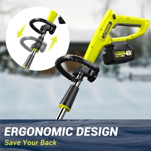 Litekon 40V Brushless Cordless Snow Shovel, 13-Inch Electric Snow Blower with 2X 4.0Ah Batteries, Battery-Powered Snow Removal with 16.5FT Throw Distance for Patio, Deck, Driveway，Green