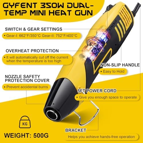 3-In-1 Heat Gun Kit with 750Pcs Heat Shrink Wire Connectors with Storage Box