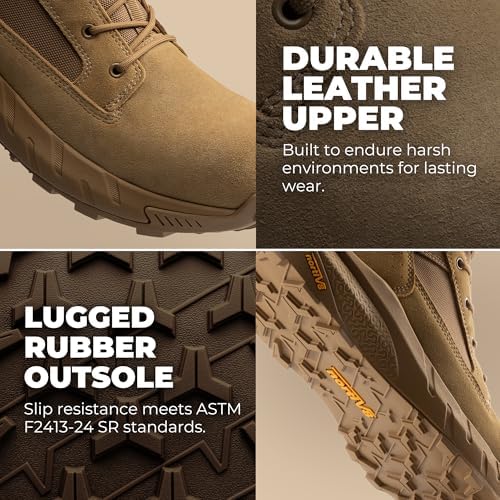NORTIV 8 Men's Composite Toe Work Boots Side Zipper